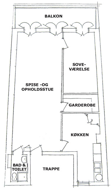 Lejligheden i Nice er veldisponeret og overskuelig